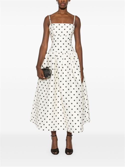 Abito midi con stampa a pois SELF PORTRAIT | AW24023MCCREAM